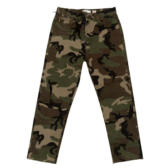 NWT Re Done Originals Stovepipe Jeans Womens 31 28 High Rise Camo Distressed - Picture 2 of 8